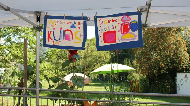 View from the terrace into the after-school care center's garden